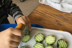 Cucumber slicing and serving friends.