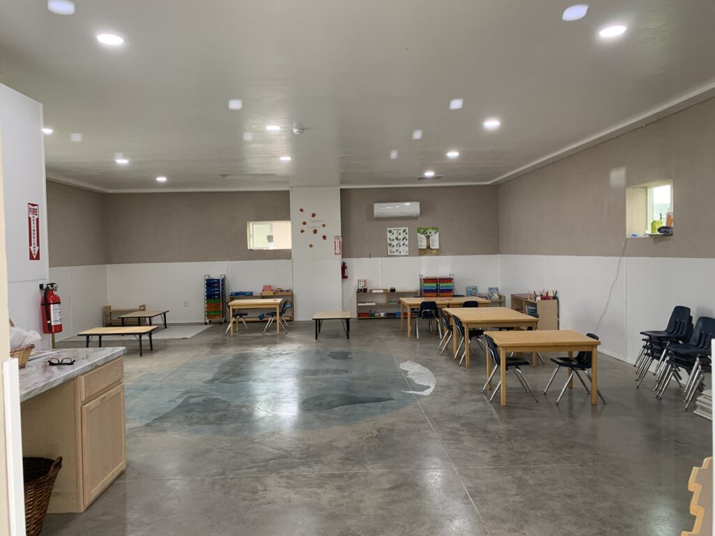 Classroom built with Montessori in mind.